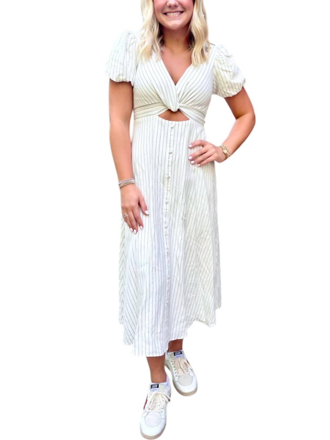 Платье миди с вырезами в полоску белого/черного цвета B.right
Платье миди с вырезами в полоску белого/черного цвета B.right