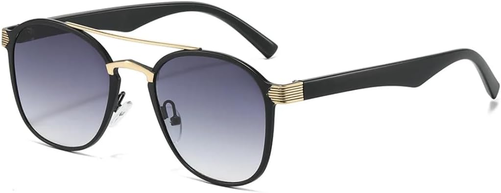 Мужские солнцезащитные очки с двойной перемычкой, роскошные, в стиле ретро, женские, с синим градиентным зеркальным покрытием, защита от УФ-излучения UV400 VVTWSSW, Black Gray
Мужские солнцезащитные очки с двойной перемычкой, роскошные, в стиле ретро, женские, с синим градиентным зеркальным покрытием, защита от УФ-излучения UV400 VVTWSSW, Black Gray