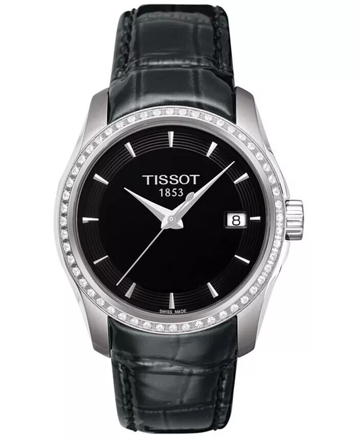 Женские часы Swiss Couturier Diamond (1/3 карата) с черным кожаным ремешком, 32 мм Tissot, черный
Женские часы Swiss Couturier Diamond (1/3 карата) с черным кожаным ремешком, 32 мм Tissot, черный
