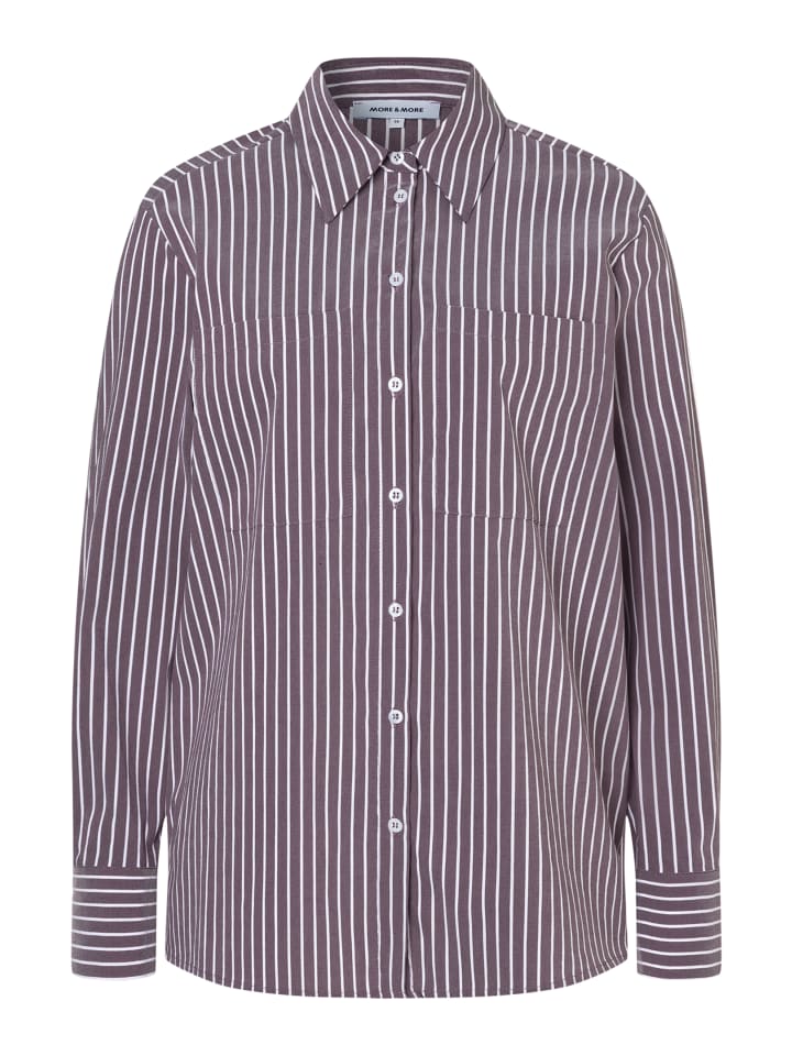 Длинная блузка-рубашка из смеси хлопка в рубиново-орхидейно-белой тканой полоске More & More
Длинная блузка-рубашка из смеси хлопка в рубиново-орхидейно-белой тканой полоске More & More