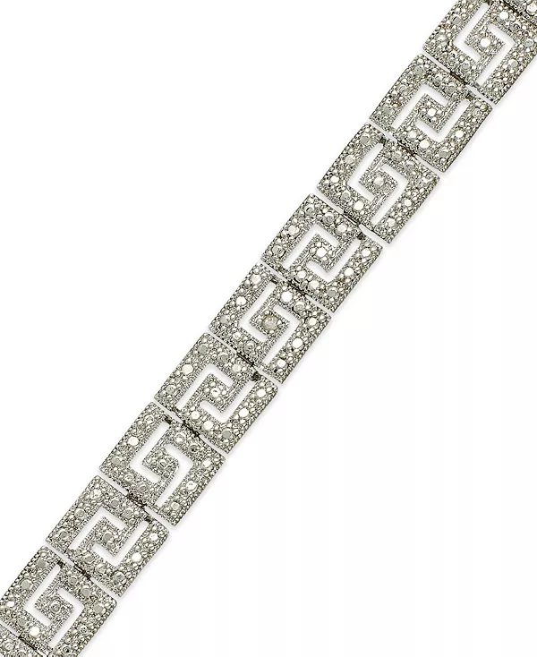 Греческий браслет-ключ с бриллиантами из посеребренной или позолоченной латуни Macy'S, silver
Греческий браслет-ключ с бриллиантами из посеребренной или позолоченной латуни Macy'S, silver