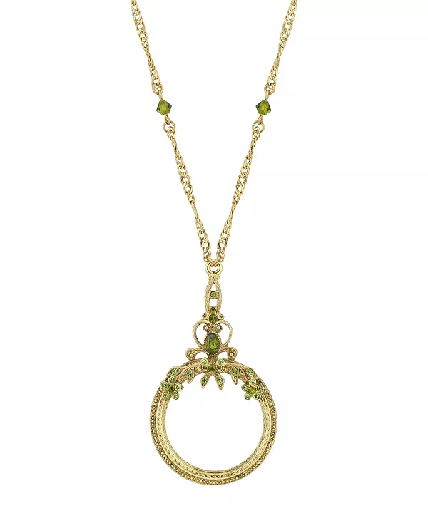 Ожерелье с увеличительным стеклом из зеленого кристалла золотистого оттенка 2028, green
Ожерелье с увеличительным стеклом из зеленого кристалла золотистого оттенка 2028, green