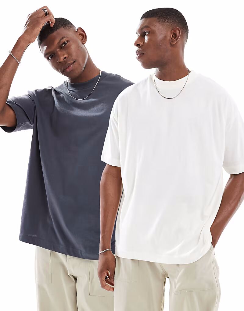 ASOS DESIGN Essential, набор из 2 футболок оверсайз кремового и угольного цветов
ASOS DESIGN Essential, набор из 2 футболок оверсайз кремового и угольного цветов