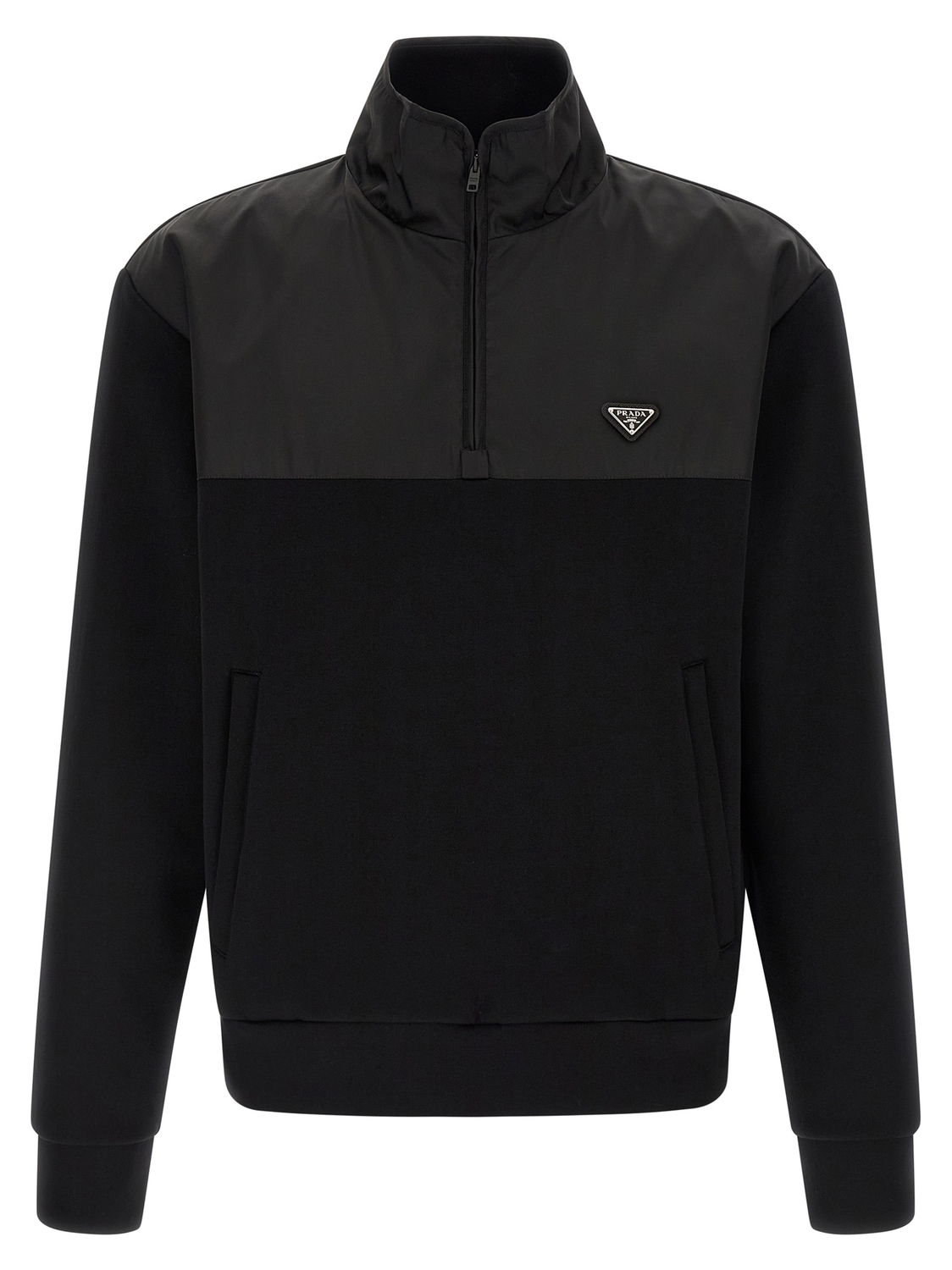 Свитшот с деталями из Re-Nylon Prada, черный
Свитшот с деталями из Re-Nylon Prada, черный