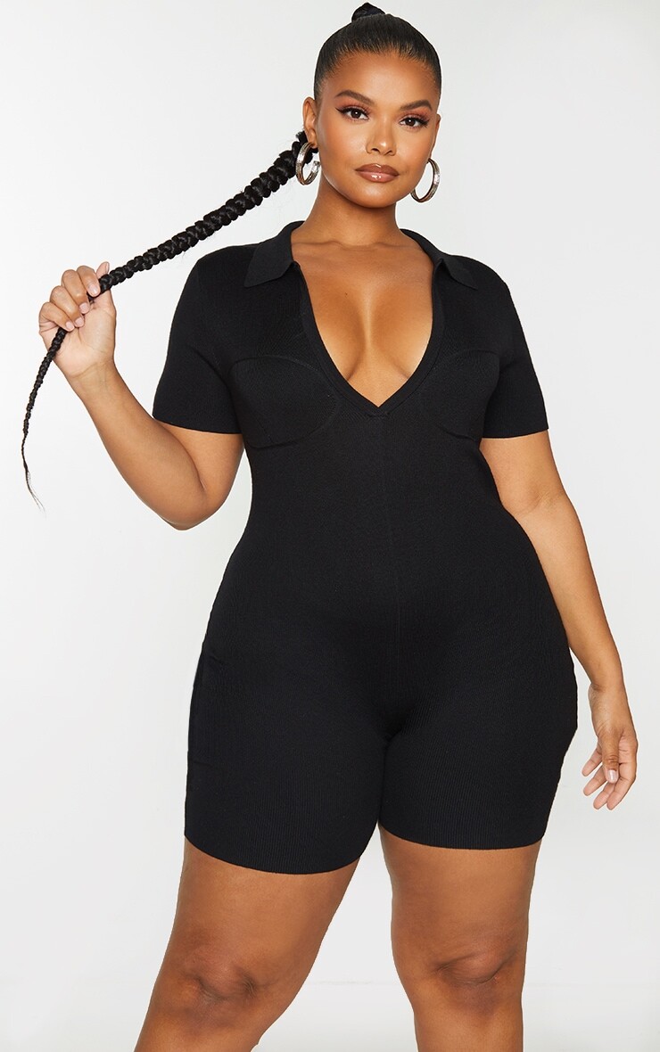 PrettyLittleThing Черный бесшовный комбинезон тонкой вязки с воротником и воротником-стойкой черного цвета
PrettyLittleThing Черный бесшовный комбинезон тонкой вязки с воротником и воротником-стойкой черного цвета