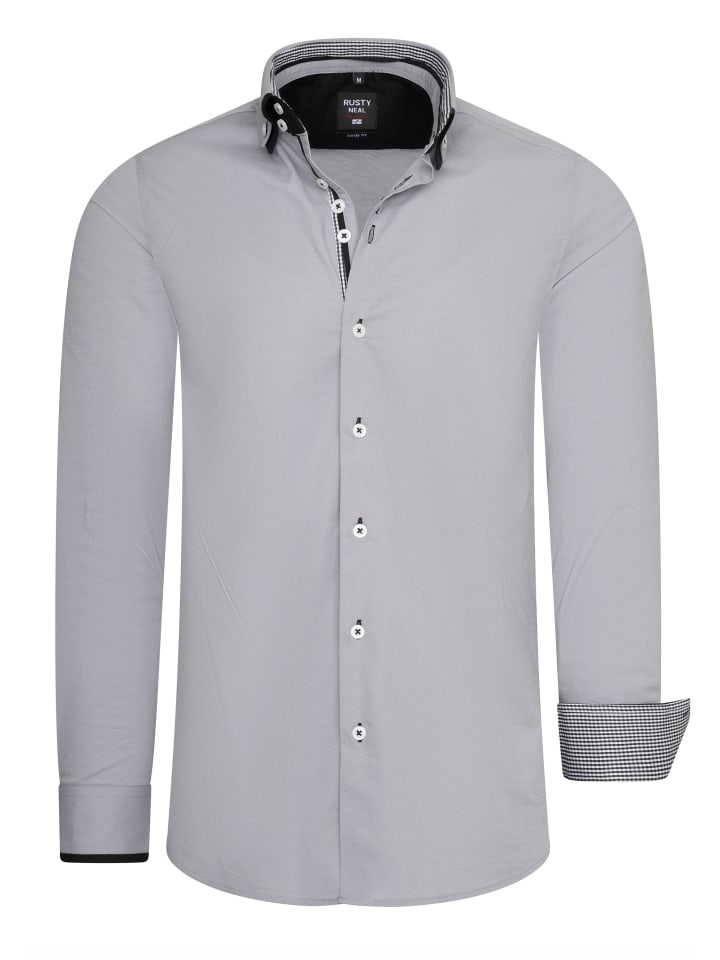 Рубашка с двойным воротником серого цвета Rusty Neal
Рубашка с двойным воротником серого цвета Rusty Neal