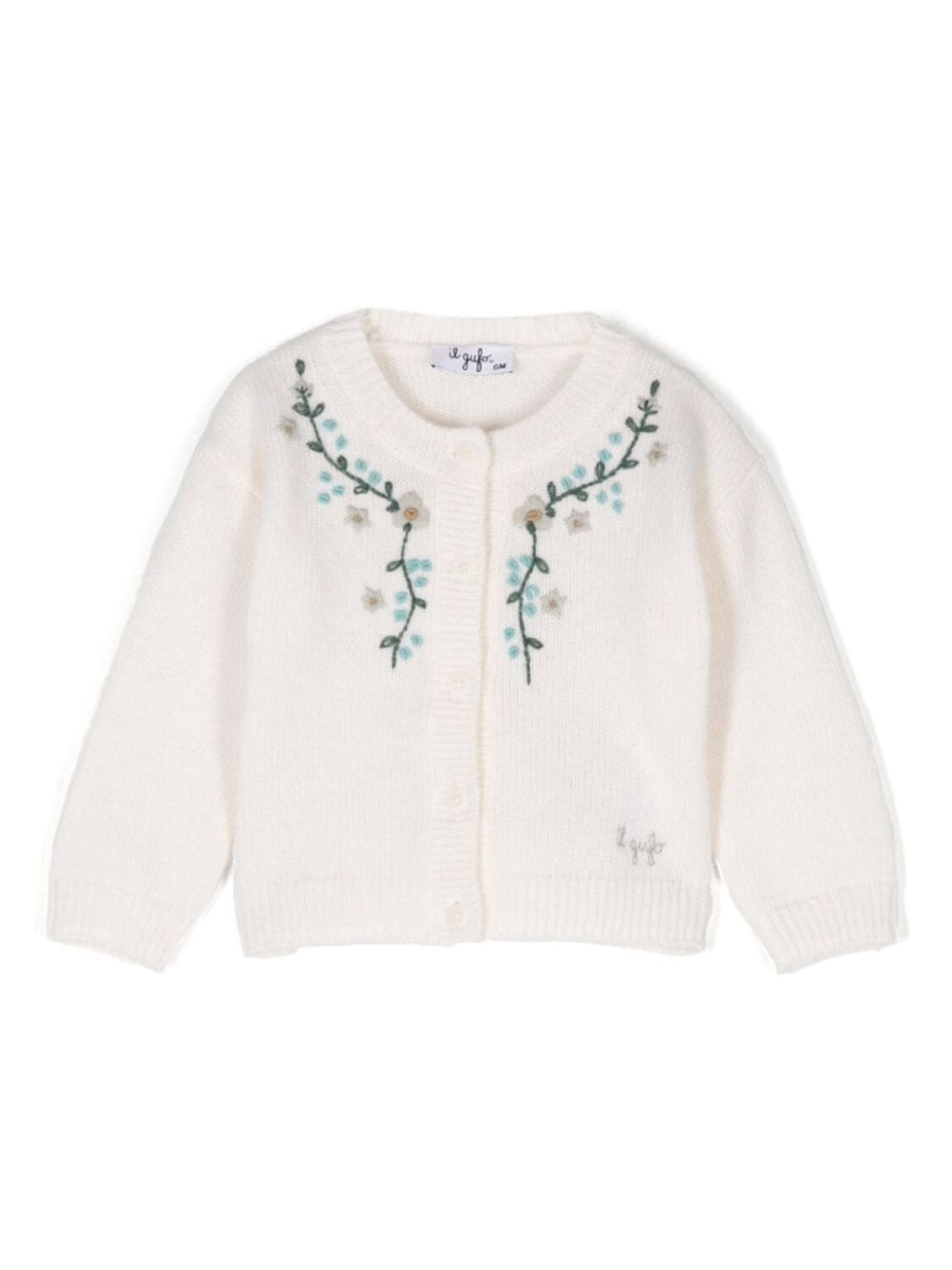 Il Gufo вышитый шерстяной кардиган, белый
Il Gufo вышитый шерстяной кардиган, белый