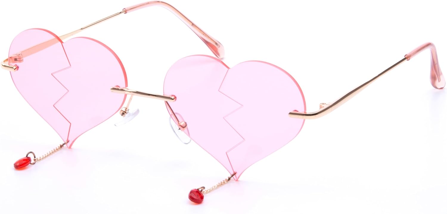 Солнцезащитные очки в стиле ретро с подвеской в виде сердечка и кисточкой, без оправы, для женщин: защита от УФ-излучения UV400, уникальный панк-дизайн для вечеринок ICARA, Pink
Солнцезащитные очки в стиле ретро с подвеской в виде сердечка и кисточкой, без оправы, для женщин: защита от УФ-излучения UV400, уникальный панк-дизайн для вечеринок ICARA, Pink