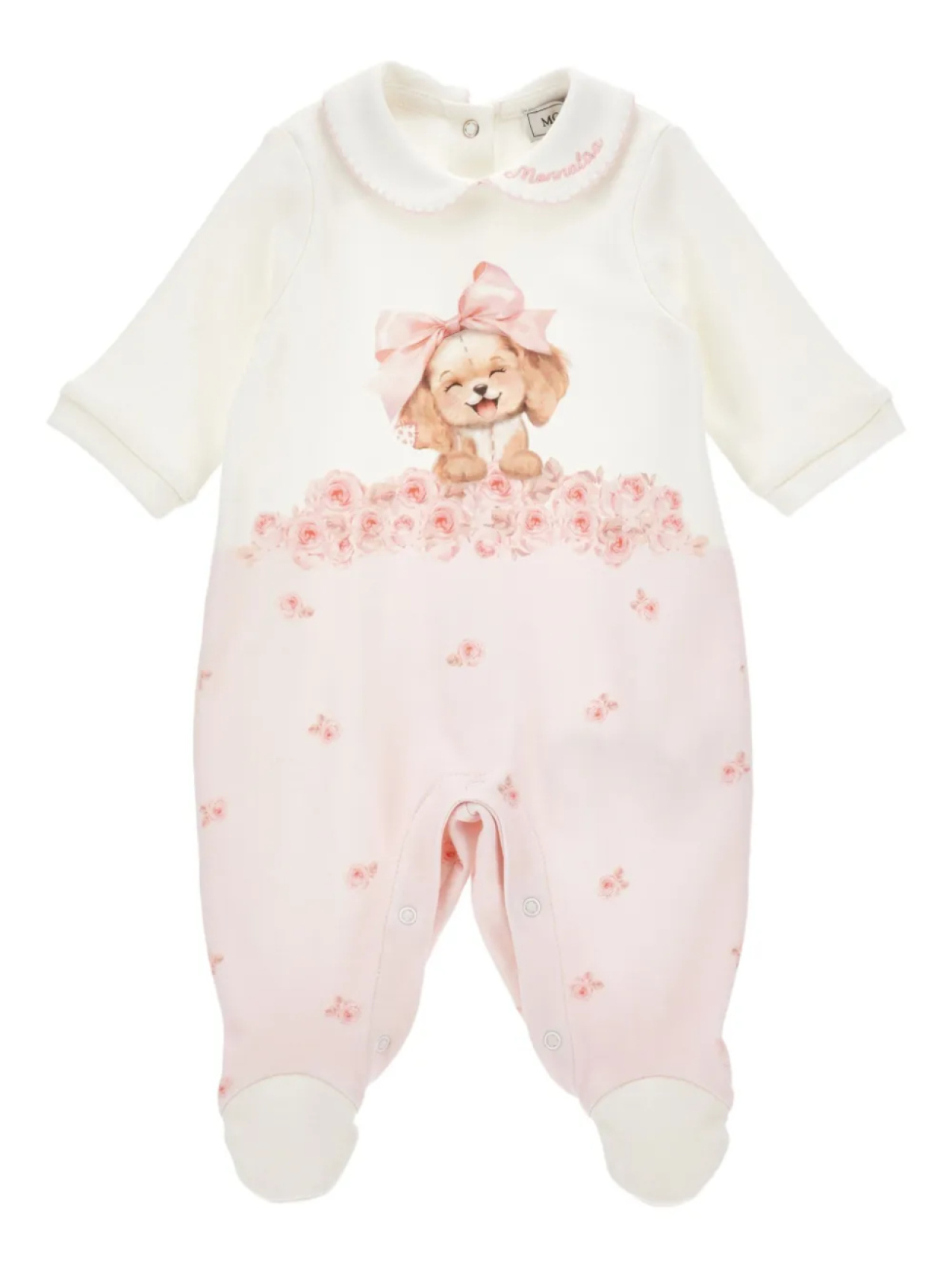 Monnalisa пижама на пуговицах, белый 
Monnalisa пижама на пуговицах, белый