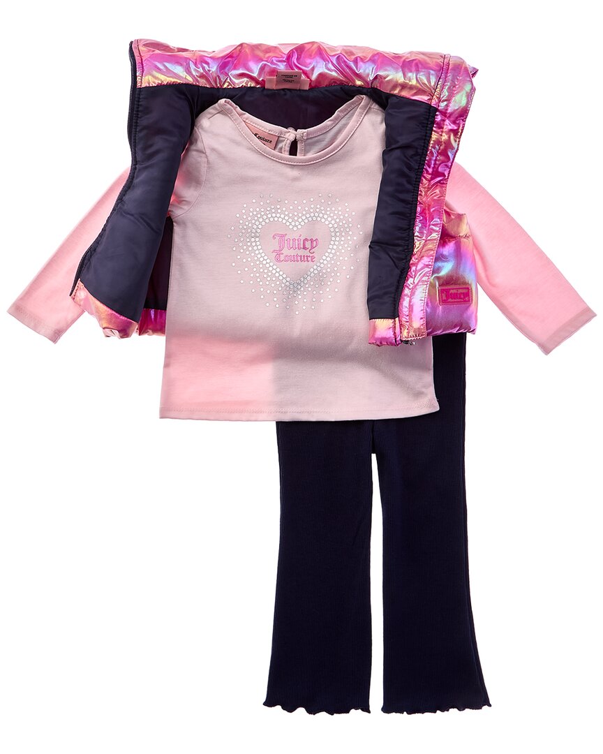 Комплект из 3 предметов от Juicy Couture: жилет-пуховик и брюки, розовый
Комплект из 3 предметов от Juicy Couture: жилет-пуховик и брюки, розовый