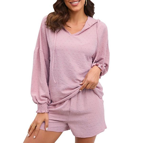 Женский комплект одежды: худи с V-образным вырезом и шорты Yesfashion, Pink
Женский комплект одежды: худи с V-образным вырезом и шорты Yesfashion, Pink