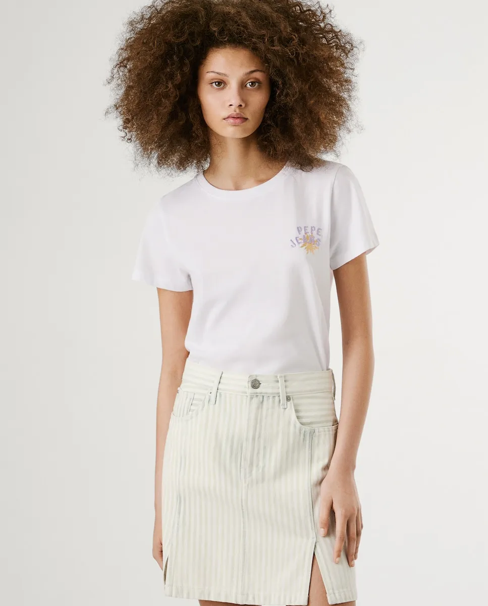 Женская футболка с круглым вырезом и принтом на спине Pepe Jeans, белый
Женская футболка с круглым вырезом и принтом на спине Pepe Jeans, белый