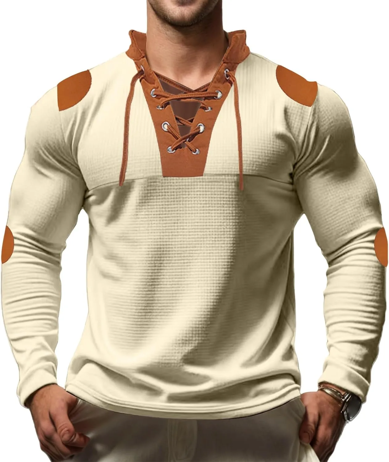 Мужская футболка с длинным рукавом Waffle Color Block Henley V Neck Casual Slim Fit MBDWWLC
Мужская футболка с длинным рукавом Waffle Color Block Henley V Neck Casual Slim Fit MBDWWLC