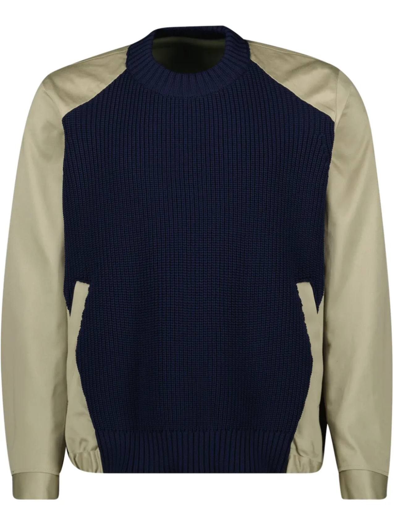 Sacai толстовка со вставками, нейтральный 
Sacai толстовка со вставками, нейтральный