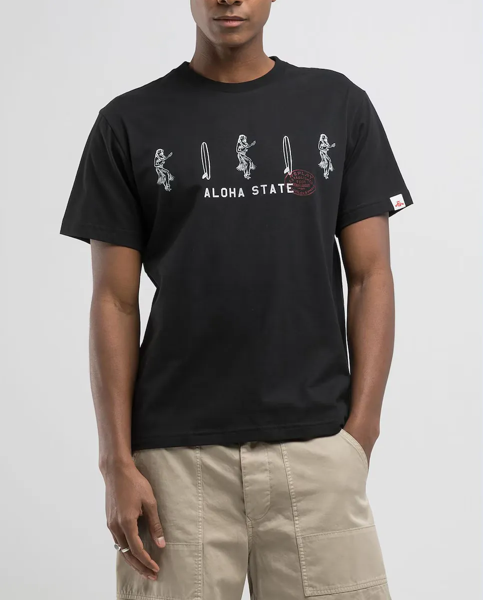 Мужская футболка с коротким рукавом и круглым вырезом Replay, черный
Мужская футболка с коротким рукавом и круглым вырезом Replay, черный