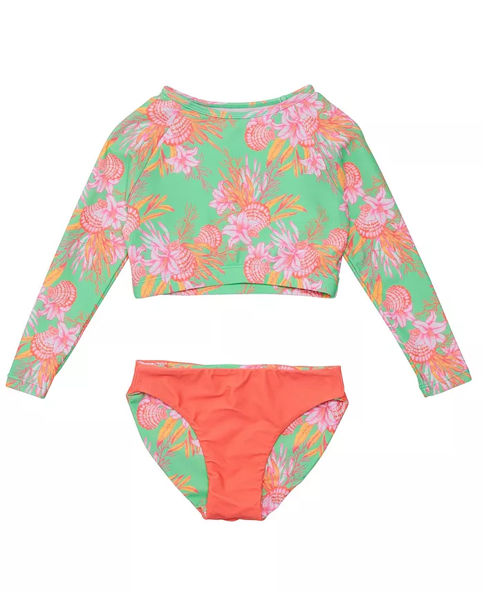 Комплект из длинного рашгарда с принтом "Coastal Shells" и укороченного топа для девочек старшего возраста, экологичный Snapper Rock, зеленый
Комплект из длинного рашгарда с принтом "Coastal Shells" и укороченного топа для девочек старшего возраста, экологичный Snapper Rock, зеленый