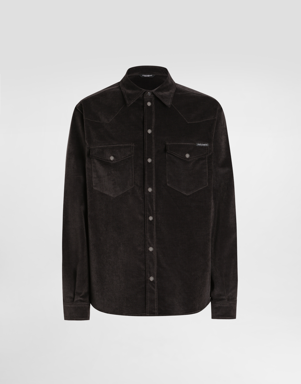 Рубашка из вельвета с мелким рубчиком Dolce & Gabbana, серый
Рубашка из вельвета с мелким рубчиком Dolce & Gabbana, серый