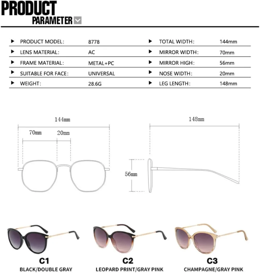 Простые солнцезащитные очки «кошачий глаз» в крупной оправе, модные и элегантные, для женщин, для отдыха на природе, с градиентным цветом, для пляжа TVTBBVV, 5
Простые солнцезащитные очки «кошачий глаз» в крупной оправе, модные и элегантные, для женщин, для отдыха на природе, с градиентным цветом, для пляжа TVTBBVV, 5