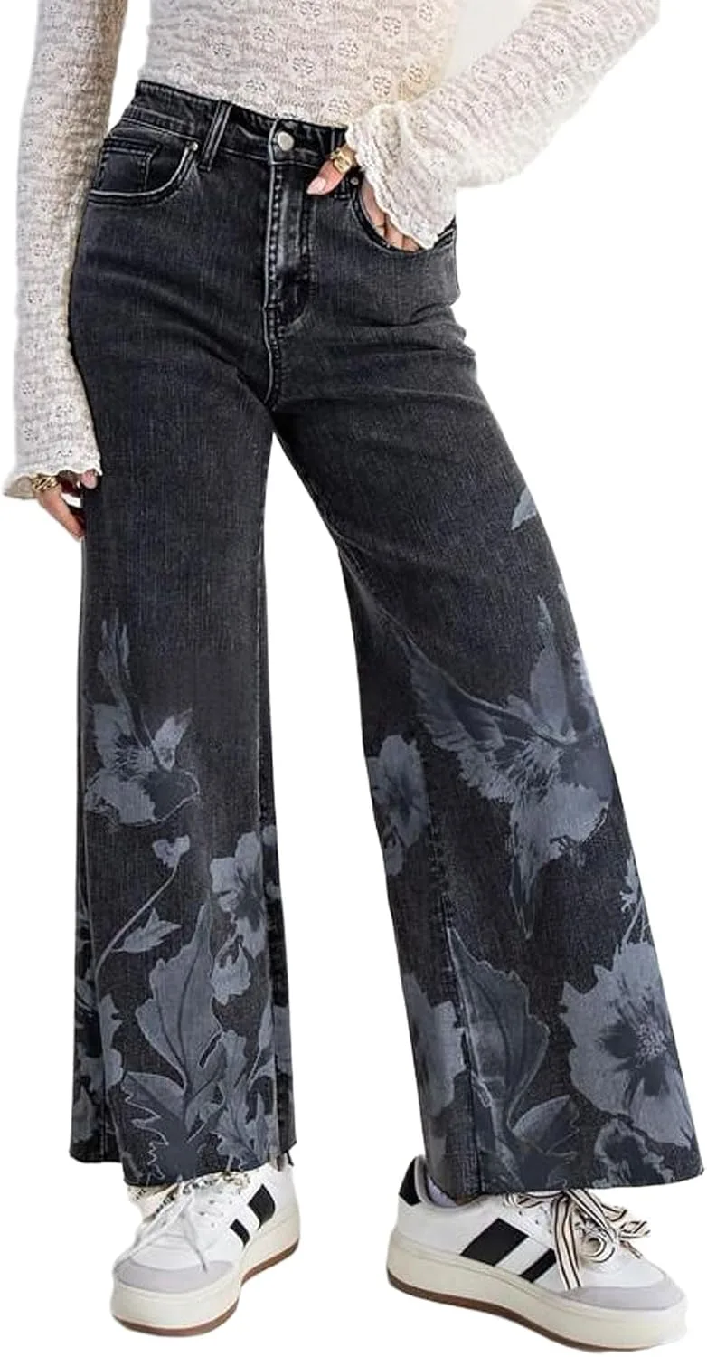 CHARTOU женские джинсы с цветочным принтом, расклешенные, завышенная талия
CHARTOU женские джинсы с цветочным принтом, расклешенные, завышенная талия