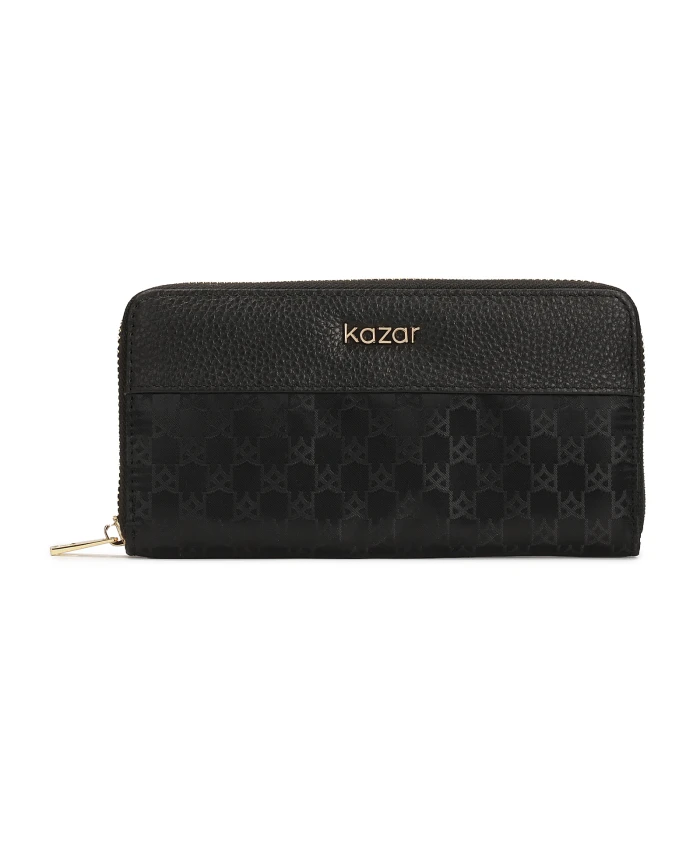 Кошелек на молнии с рельефными монограммами Kazar, черный
Кошелек на молнии с рельефными монограммами Kazar, черный