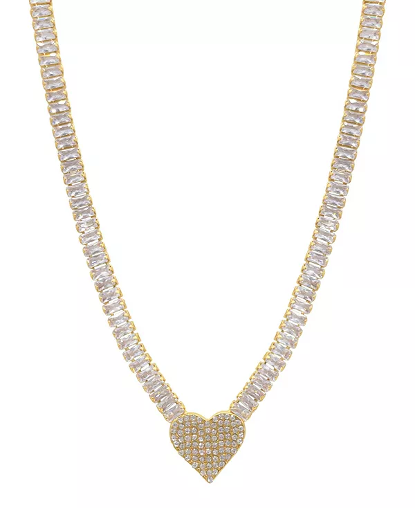 Теннисное ожерелье-багет 17,5 дюйма, позолоченное 14-каратным золотом, с подвеской в форме сердца Adornia, gold
Теннисное ожерелье-багет 17,5 дюйма, позолоченное 14-каратным золотом, с подвеской в форме сердца Adornia, gold