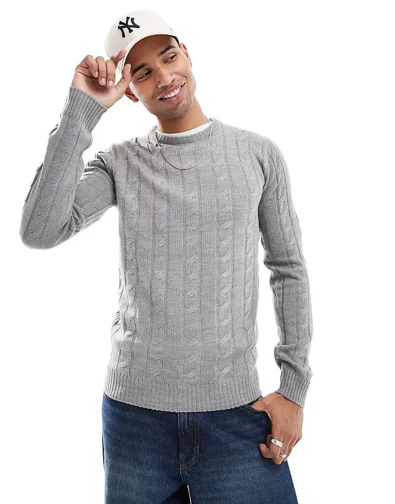 Джемпер с круглым вырезом и косами, серый Brave Soul
Джемпер с круглым вырезом и косами, серый Brave Soul