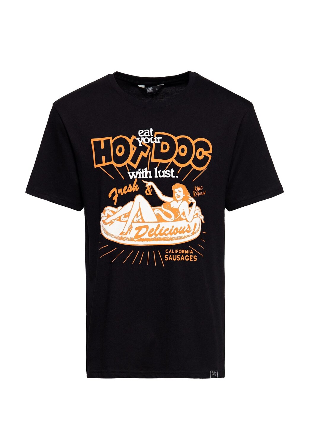 Принт на рубашке в винтажном стиле пин-ап Delicious KING KEROSIN, черный
Принт на рубашке в винтажном стиле пин-ап Delicious KING KEROSIN, черный