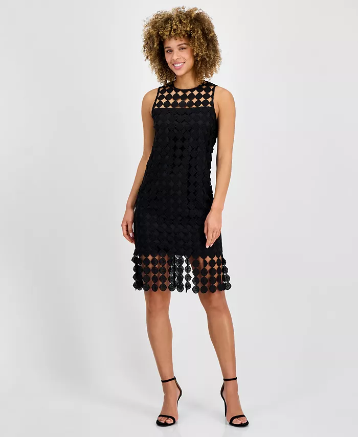 Женское платье-футляр без рукавов с бахромой Circle Fringe Anne Klein, черный
Женское платье-футляр без рукавов с бахромой Circle Fringe Anne Klein, черный