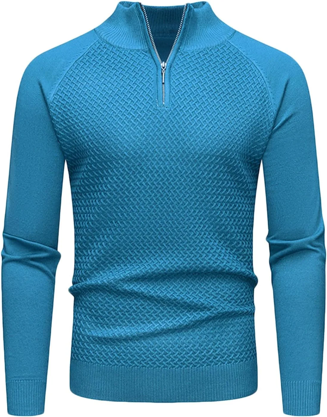 Мужской свитер с четвертью молнии, текстурированная вязка, реглан
Мужской свитер с четвертью молнии, текстурированная вязка, реглан