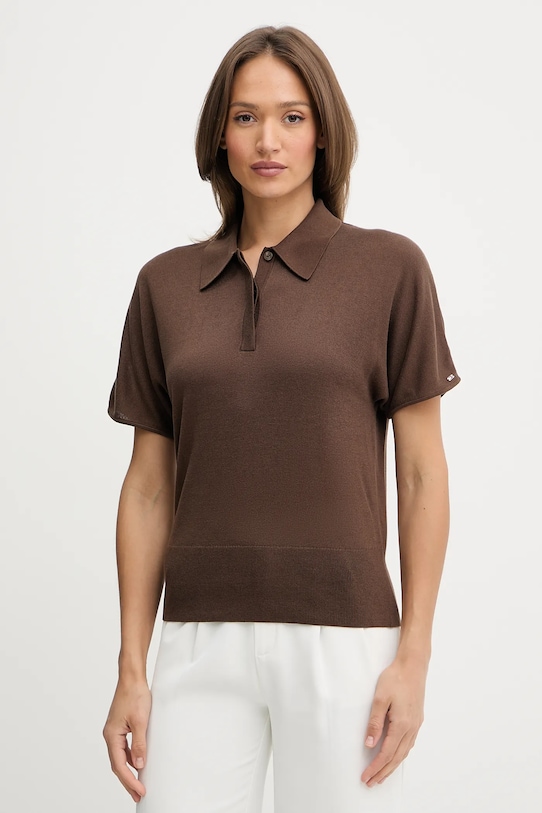 Поло с добавлением шелка Tommy Hilfiger, коричневый
Поло с добавлением шелка Tommy Hilfiger, коричневый