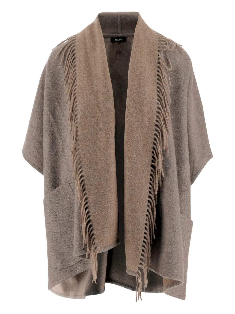 Кашемировое пончо с бахромой ALONPI, серый
Кашемировое пончо с бахромой ALONPI, серый