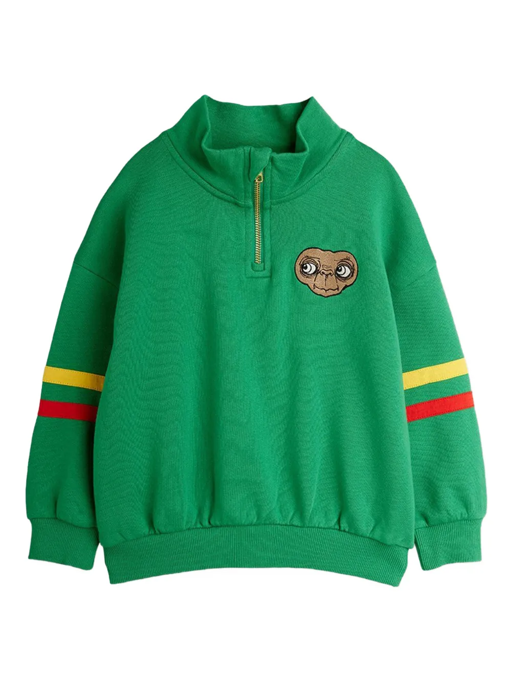 Свитер с молнией у горловины и полосатыми деталями Mini Rodini, зеленый
Свитер с молнией у горловины и полосатыми деталями Mini Rodini, зеленый