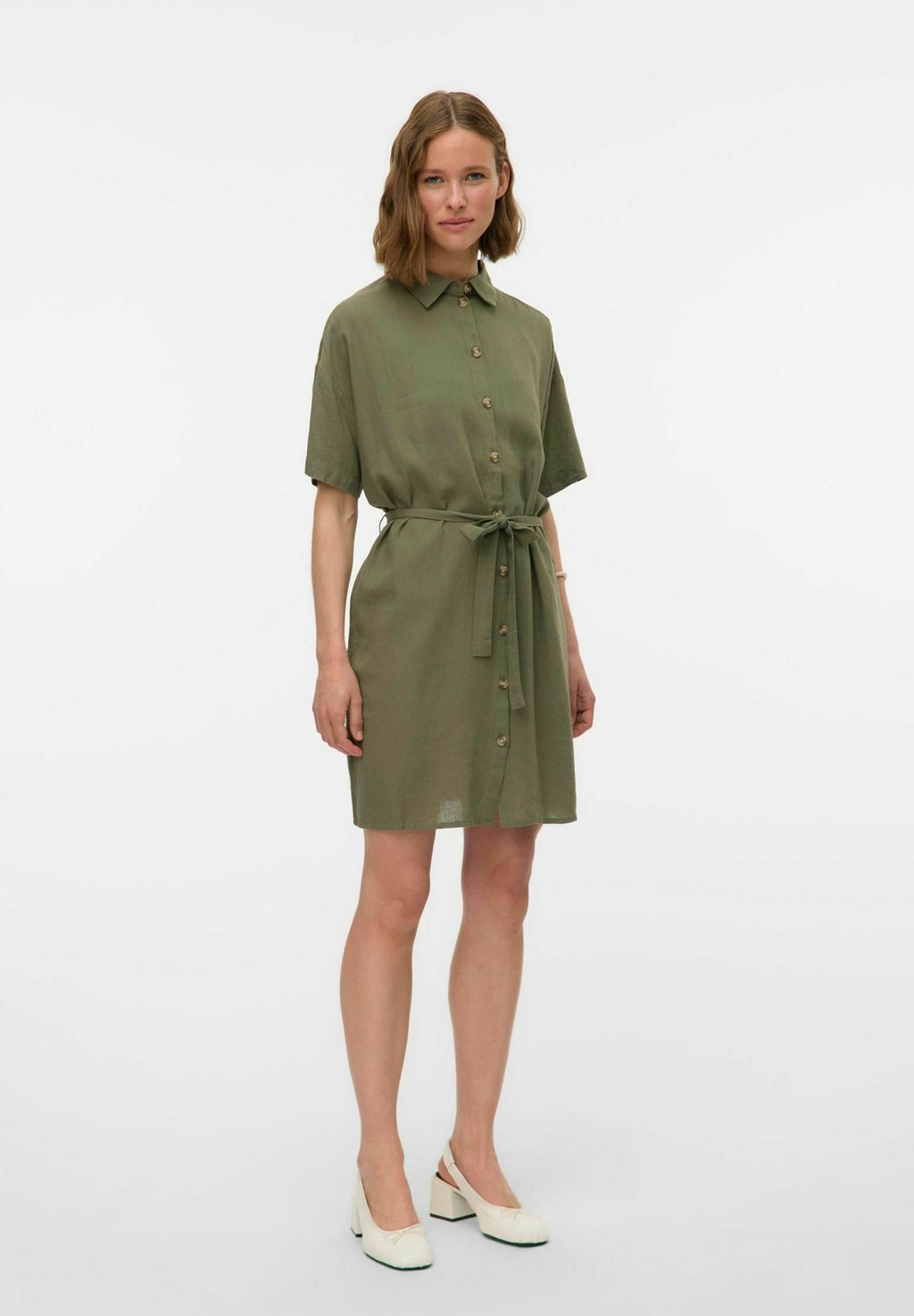 Платье-рубашка VMTHEA KURZES Vero Moda, зеленый 
Платье-рубашка VMTHEA KURZES Vero Moda, зеленый