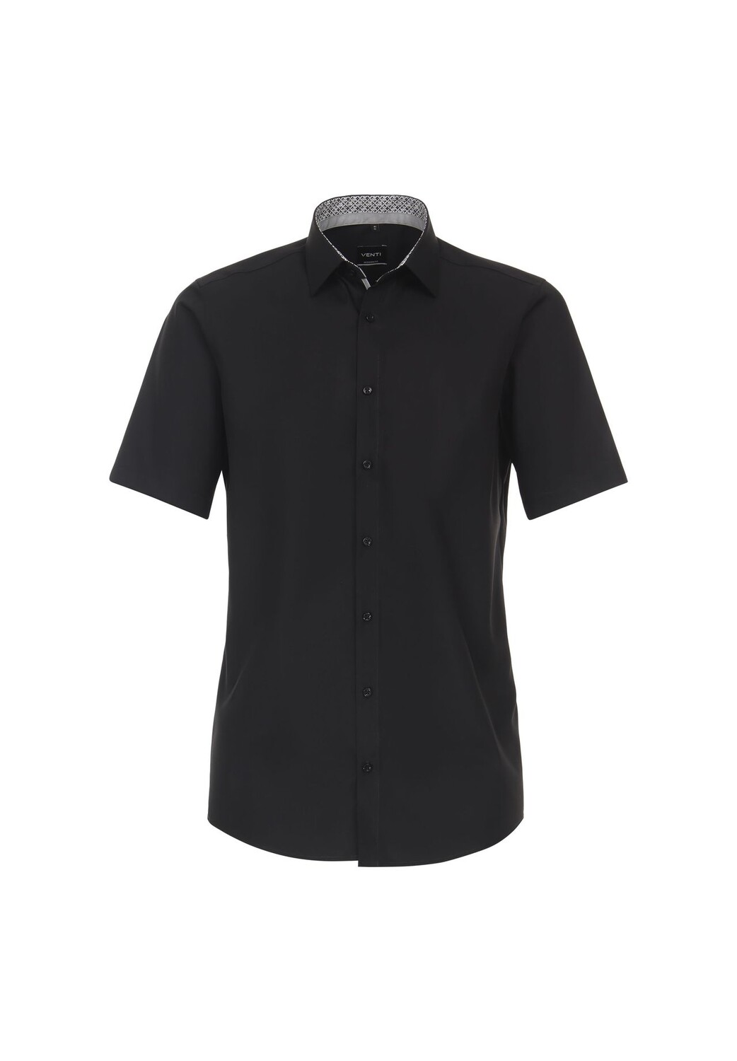 Мужская деловая рубашка с короткими рукавами, однотонная, современного кроя Venti, черный
Мужская деловая рубашка с короткими рукавами, однотонная, современного кроя Venti, черный