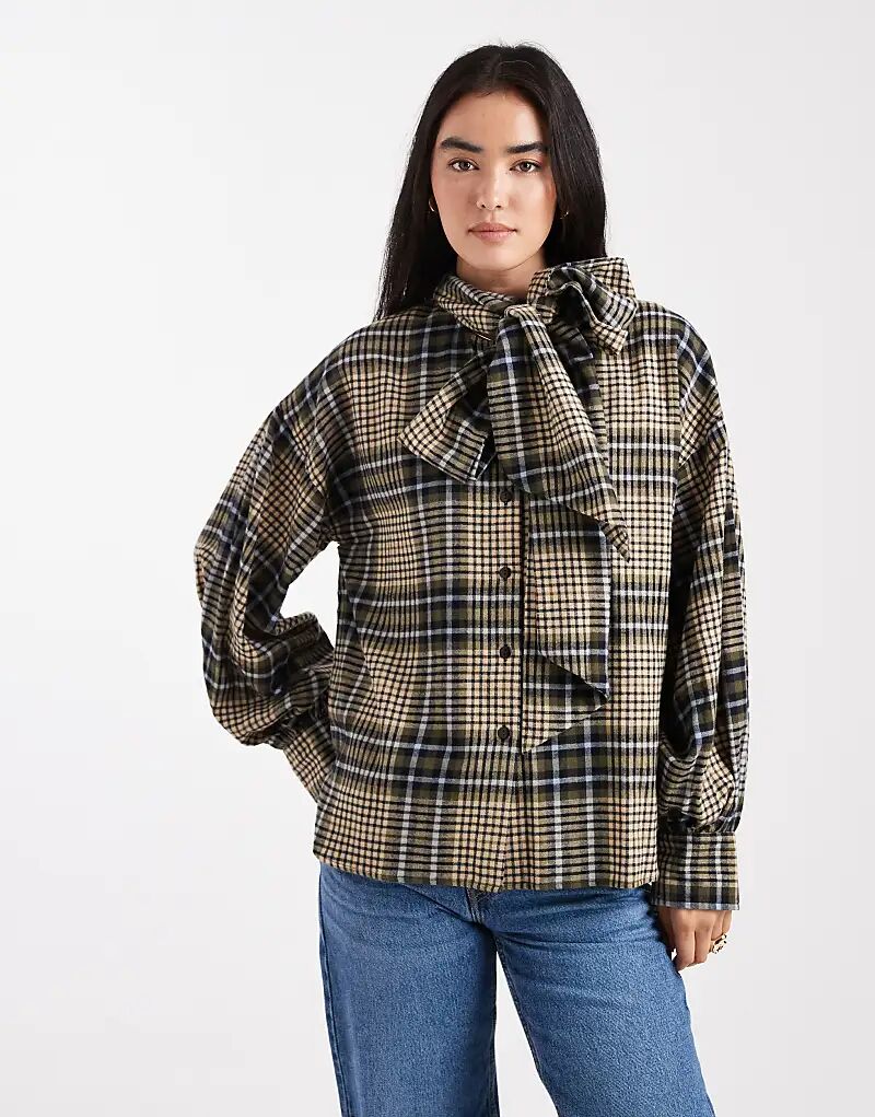 Рубашка свободного кроя ASOS DESIGN с бантом на воротнике в клетку с начесом
Рубашка свободного кроя ASOS DESIGN с бантом на воротнике в клетку с начесом