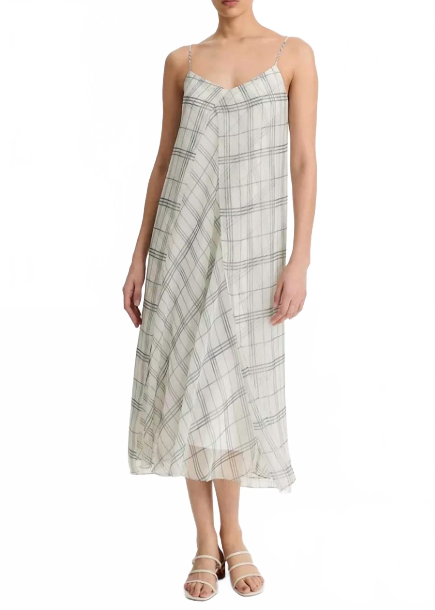 Платье миди с клетчатыми вставками и прозрачными панелями Vince, Plaid
Платье миди с клетчатыми вставками и прозрачными панелями Vince, Plaid