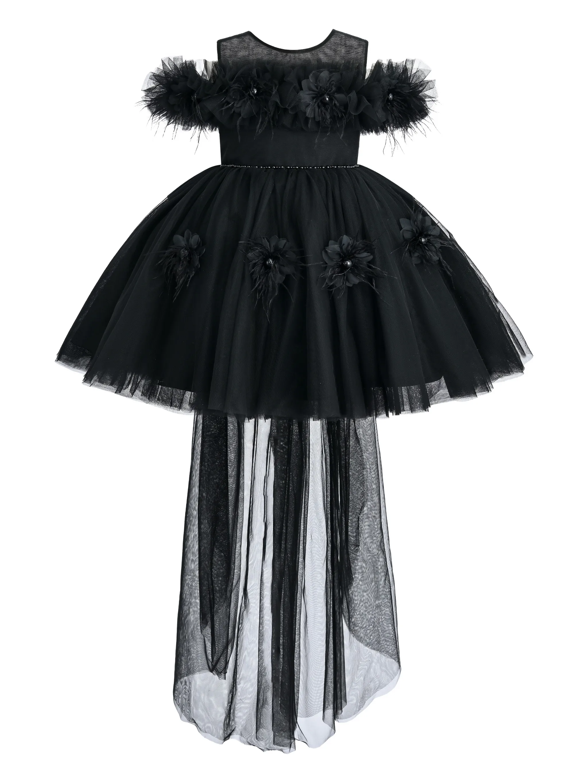 Платье с перьями и бантом Tulleen, черный
Платье с перьями и бантом Tulleen, черный