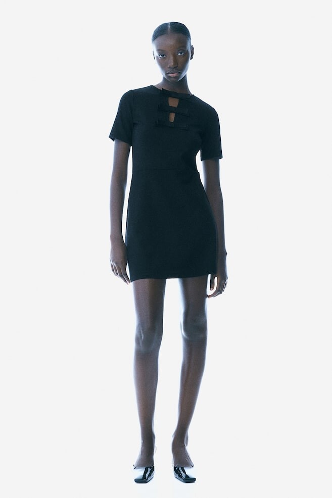 Платье из джерси с бантиками H&M, черный
Платье из джерси с бантиками H&M, черный