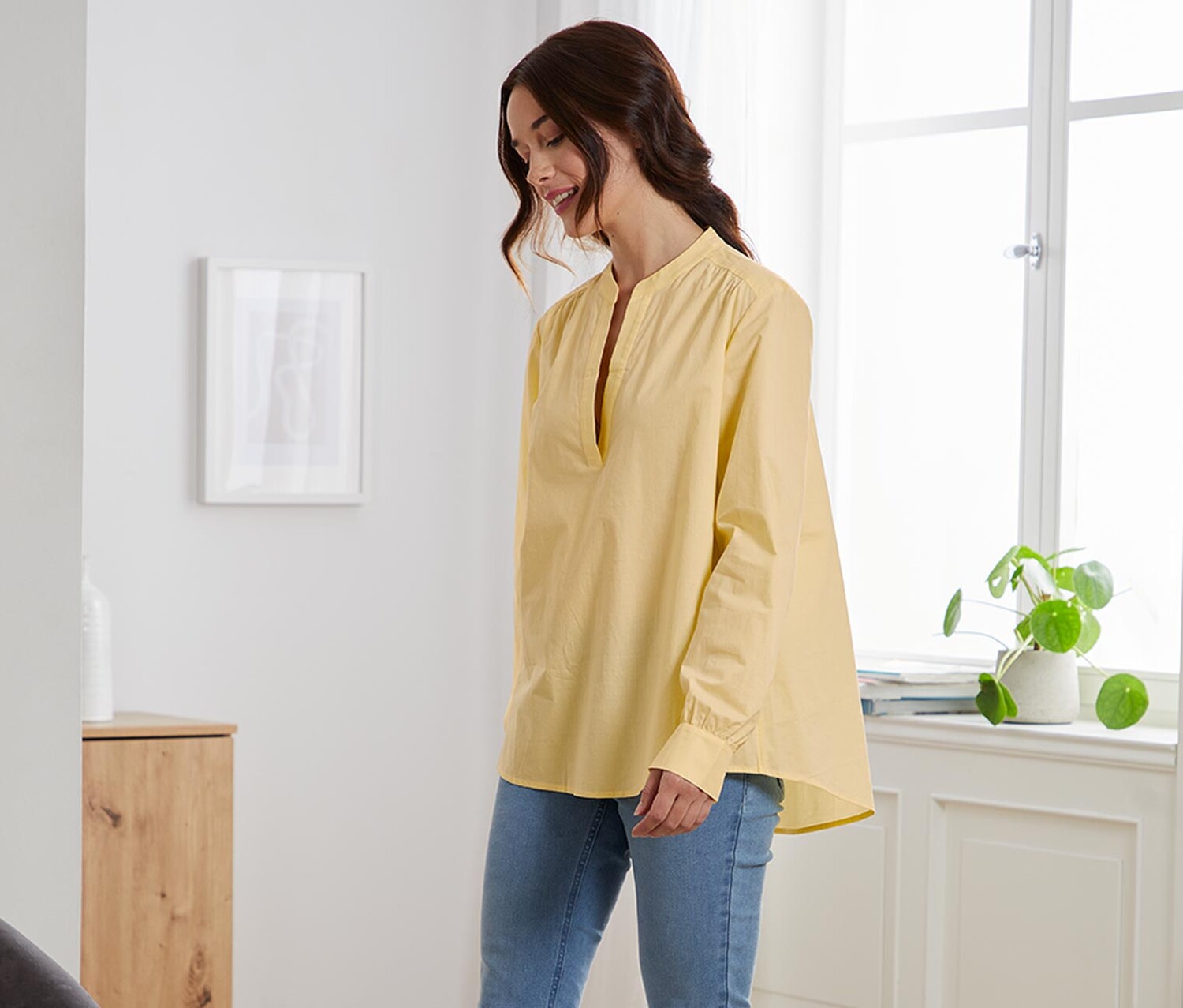 Поплиновая блузка Tchibo, желтый
Поплиновая блузка Tchibo, желтый