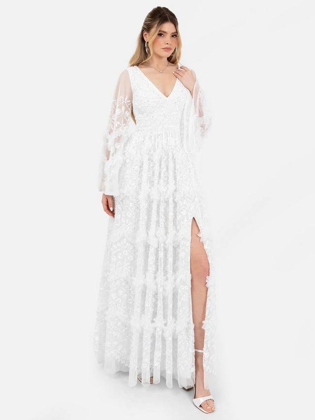 Украшенное оборками макси-платье Maya Deluxe, слоновая кость 
Украшенное оборками макси-платье Maya Deluxe, слоновая кость