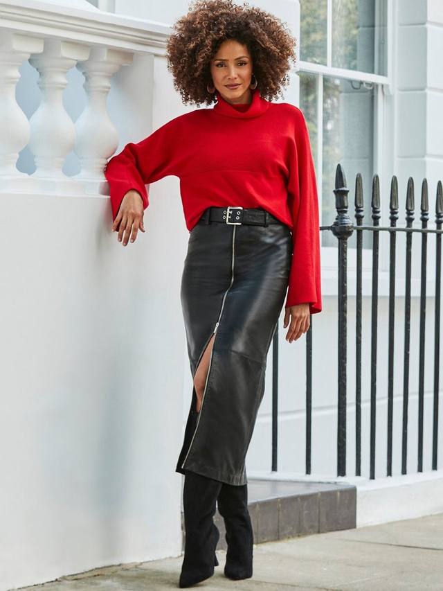 Кожаная юбка с молнией спереди Sosandar, Black
Кожаная юбка с молнией спереди Sosandar, Black