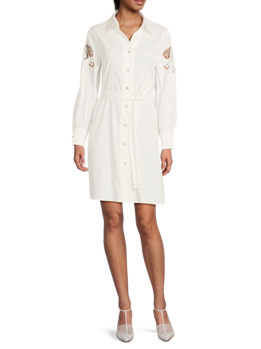 Платье с поясом и люверсами Wdny, белый
Платье с поясом и люверсами Wdny, белый