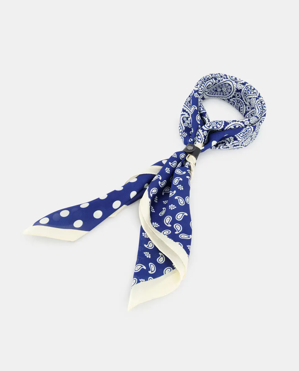 Шарф с тремя принтами Araban, синий
Шарф с тремя принтами Araban, синий