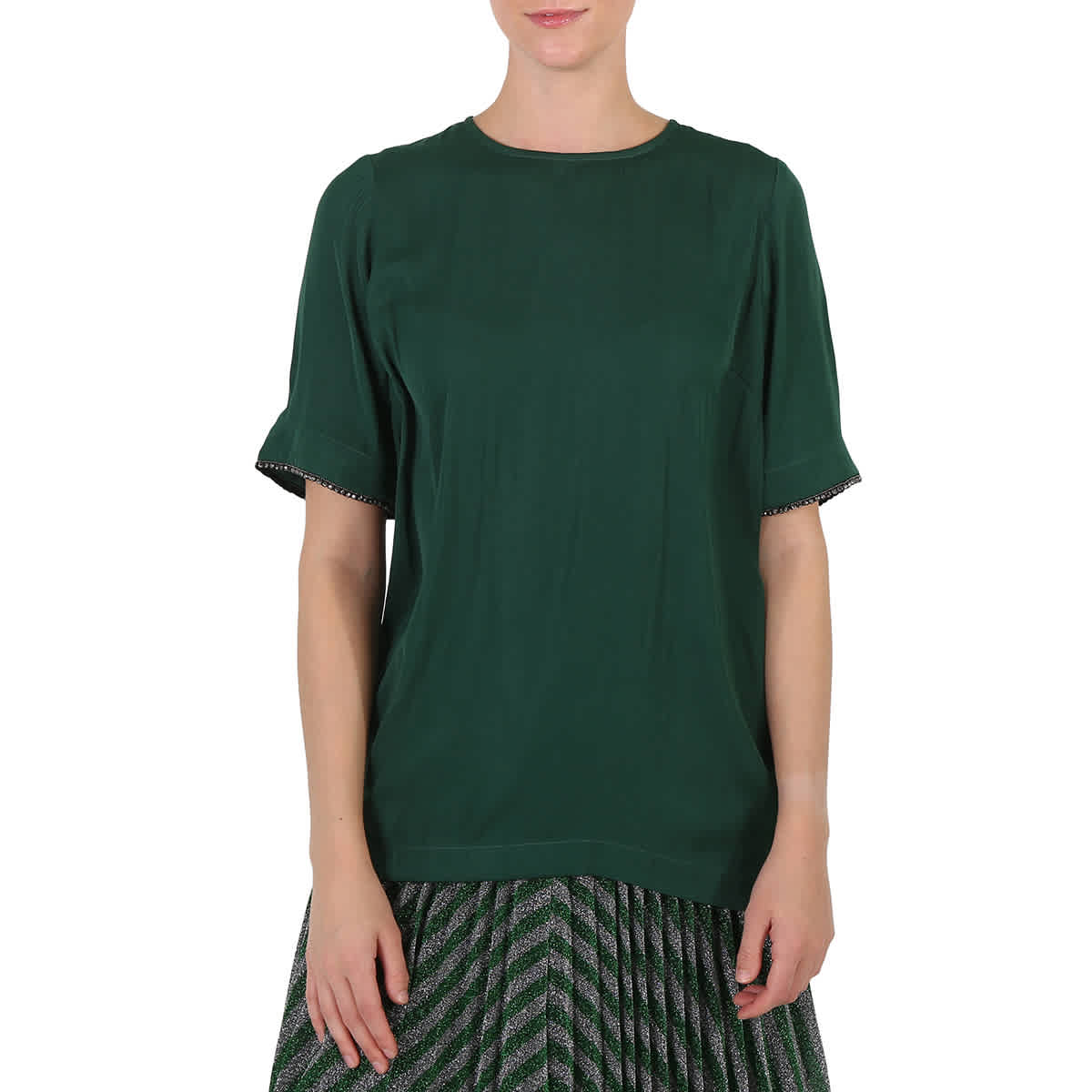 Essentiel Женская зеленая футболка с круглым вырезом ESSENTIEL ANTWERP 
Essentiel Женская зеленая футболка с круглым вырезом ESSENTIEL ANTWERP