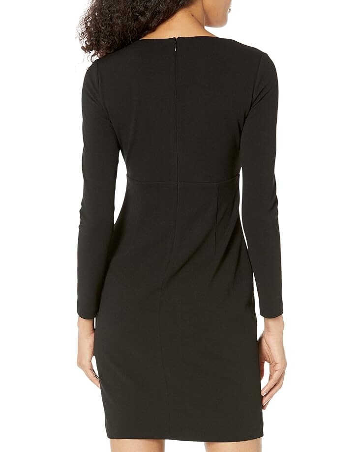 Платье DKNY Long Sleeve Twist Front Sheath Dress, черный 
Платье DKNY Long Sleeve Twist Front Sheath Dress, черный