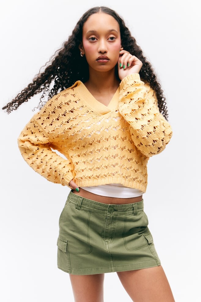 Свободный свитер крупной вязки Monki, желтый
Свободный свитер крупной вязки Monki, желтый