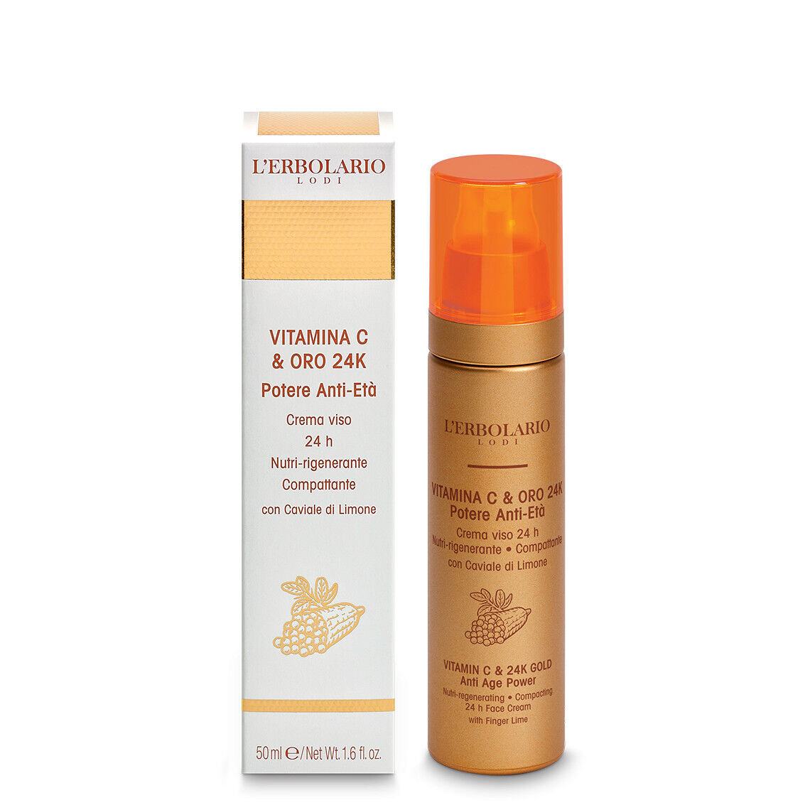 Крем для лица L'Erbolario Vitamina C & Oro 24K, 50 мл
Крем для лица L'Erbolario Vitamina C & Oro 24K, 50 мл