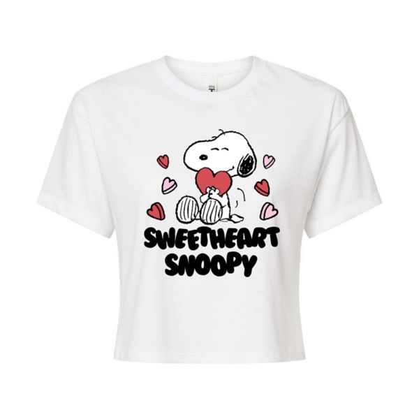 Детская укороченная футболка с милым Снупи и арахисом Licensed Character, белый 
Детская укороченная футболка с милым Снупи и арахисом Licensed Character, белый