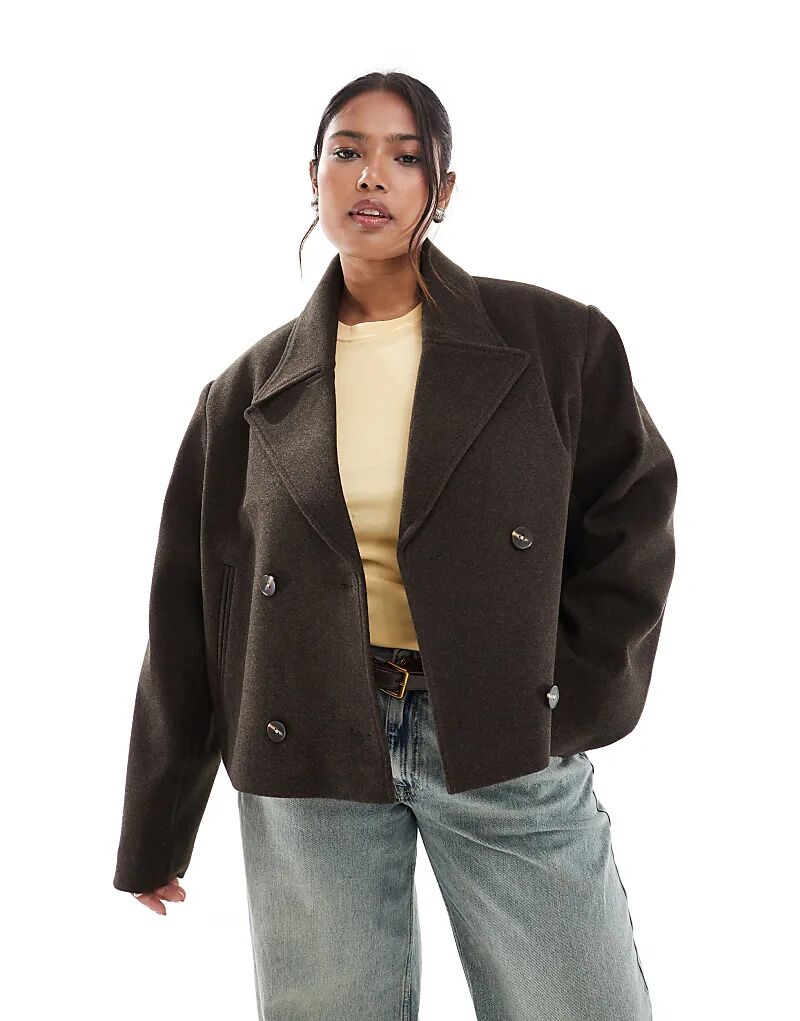 Укороченное пальто-бушлат Curve от ASOS DESIGN шоколадного цвета
Укороченное пальто-бушлат Curve от ASOS DESIGN шоколадного цвета