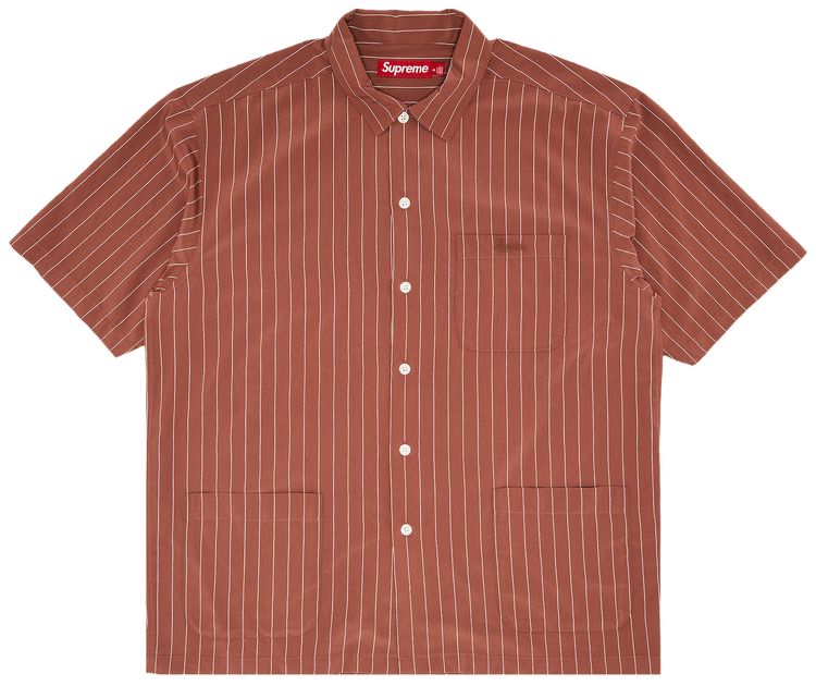 Пижамная рубашка Supreme в полоску с короткими рукавами, коричневая
Пижамная рубашка Supreme в полоску с короткими рукавами, коричневая